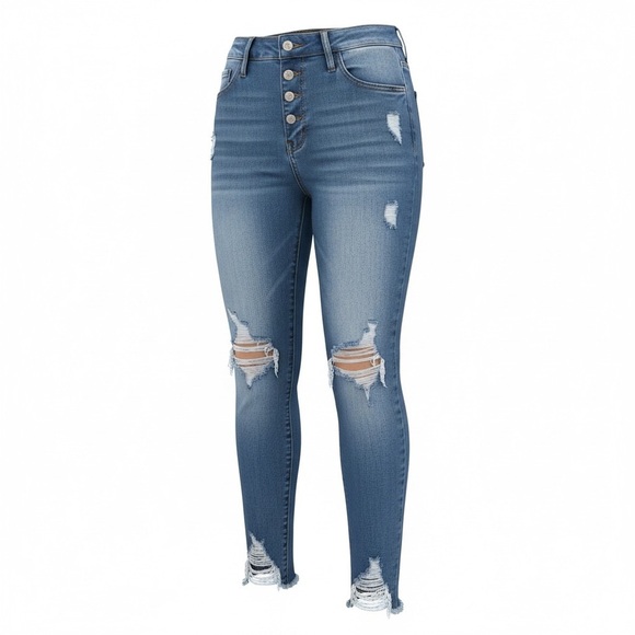 Altar'd State Denim - Altar’d State Distressed Stretch Button‑Fly Jeans – Size 31